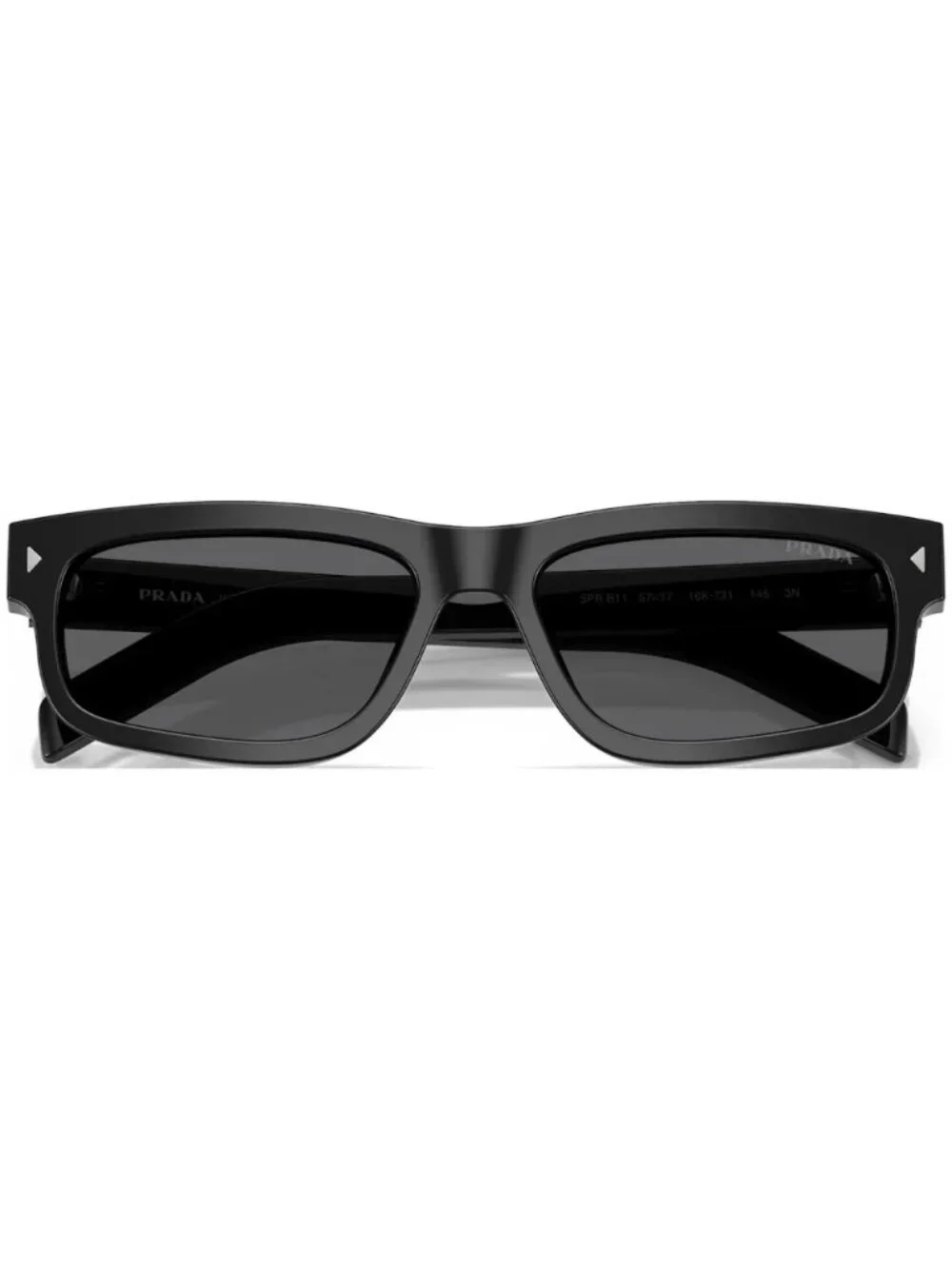 NEW PRADA SUNGLASSES, PRB11S 16K731 BLACK SQUARE CLASSIC PRADA EYWEAR PR B11S